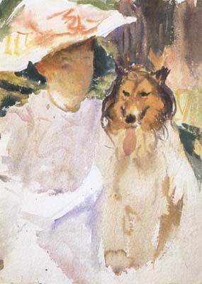 John Singer Sargent Woman with Collie (mk18)